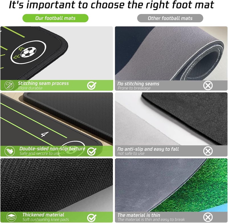2F22E Soccer Training Mat with Silent Shock Absorption and Non-Slip Base for Footwork Training and Ball Mastery(Belt Version) - Image 3